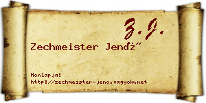 Zechmeister Jenő névjegykártya